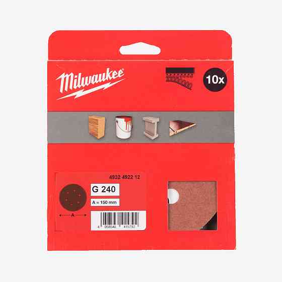 Круг шліфувальний MILWAUKEE 6 отв. H&L, Ø150мм, зерно 240, (10шт) Одеса