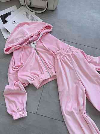 Жіночий прогулянковий оверсайз костюм-двійка: кофта та штани турецький велюр Барбі Одеса