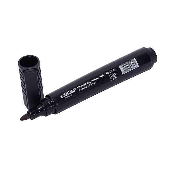 Маркер перманентний чорний конусоподібний 1-2 мм довжина 140 мм SIGMA (8021701) Київ