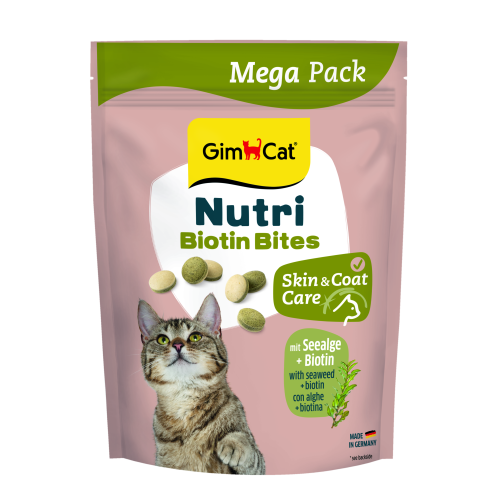 Витамины GimCat Nutri Biotin Bites для кошек для улучшения состояния шерсти и кожи с морскими водорослями 425 г Киев