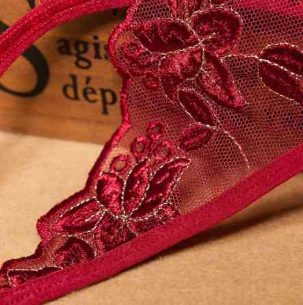 Труси з розрізом та мереживом 40 бордовий Київ