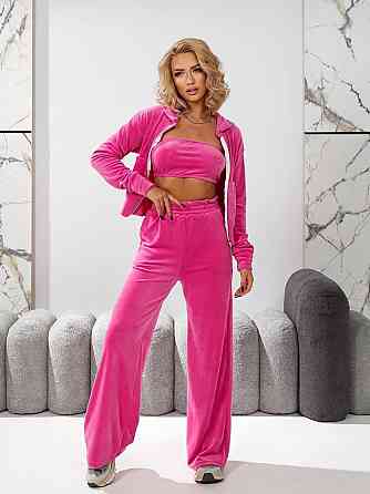 Женский повседневный велюровый костюм двойка качественный велюр Розовый, 46/48 Одесса