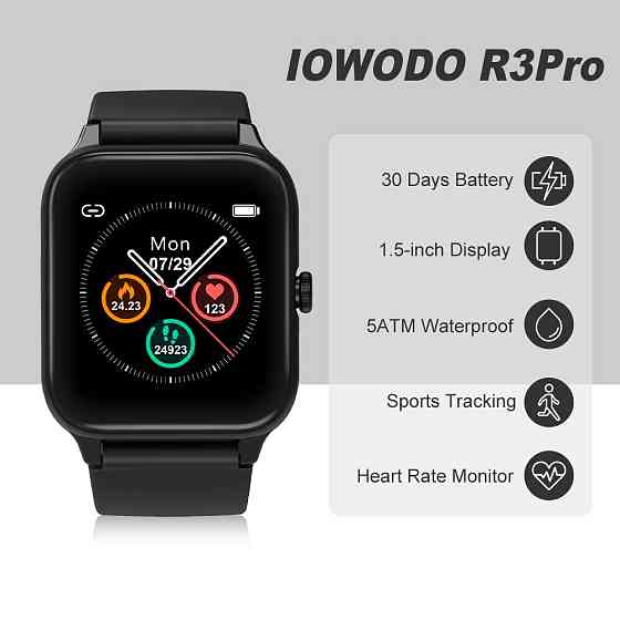 Смарт годинник Iowodo R3 Pro Black Луцьк
