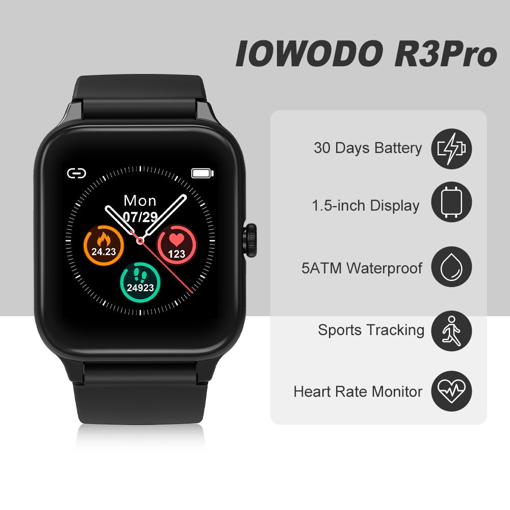 Смарт годинник Iowodo R3 Pro Black Луцьк - фото 1