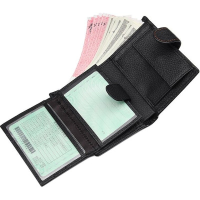 Кошелек Vintage Кожаный Черный (14591) Винница - изображение 10