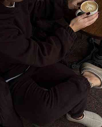 Женский теплый спортивный костюм двойка Двухсторонний плотный флис Шоколад, 48/50 Одесса