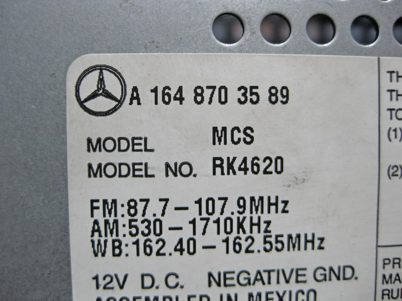 Mercedes-Benz  A1648703589 Блок керування аудіосистемою Comand USA ML W164 GL X164 Одеса - фото 4