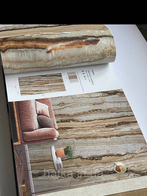 Обои виниловые Grandeco One roll one motif 1.59x2.8 панно мурал 3д абстракция под камень бирюзовые голубые Киев - изображение 1