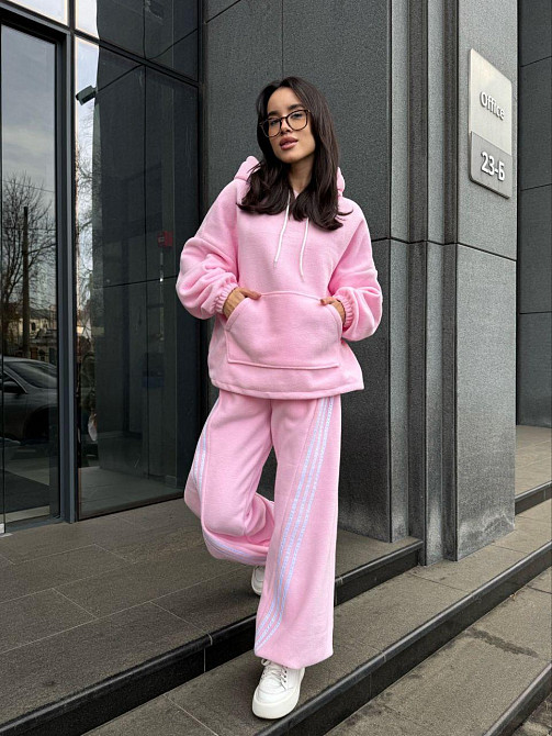 Женский теплый костюм двойка с лампасами из турецкого флиса Одесса - изображение 6