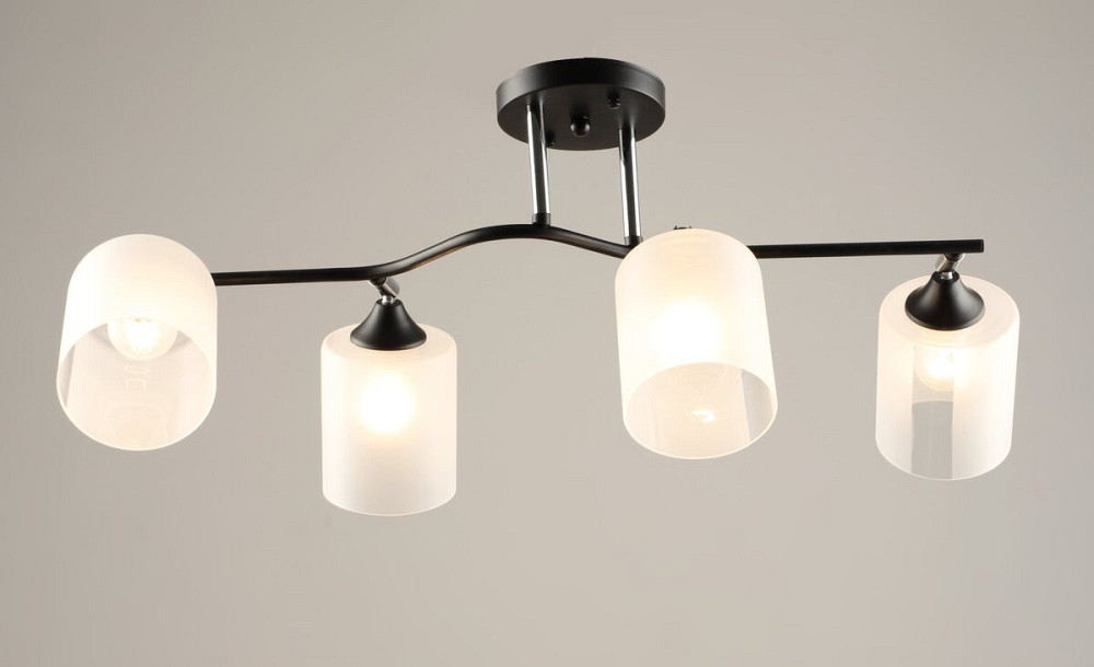 VALESO Люстра стельова на 4 плафони VALESO K2316/4, чорний/хром (E27) Київ - фото 1