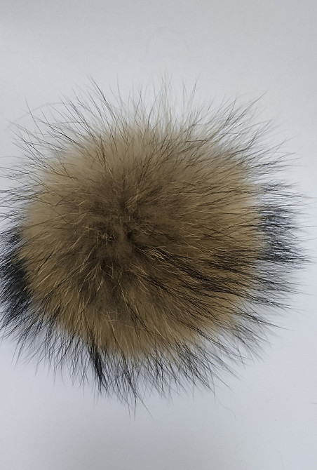 Помпон меховой на шапку енотовый 18-20см Харьков - изображение 1