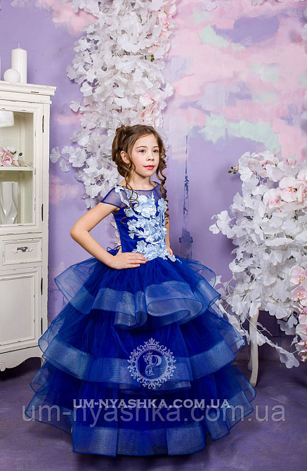 Пышное нарядное платье синее Катрин на 4-5, 6-7, 8-9 лет Кривой Рог - изображение 2