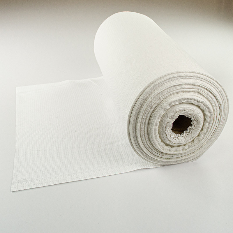 Ткань вафельная отбеленная плотность 180 г/м2, состав 100% хлопок, ширина 45 см, рулон 60 м Сумы - изображение 1