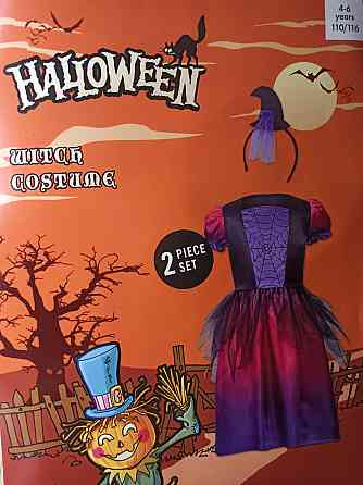 Дитяча сукня Відьми з обручем для дівчинки на Хелловін розмір 4-6 років фіолетове Київ