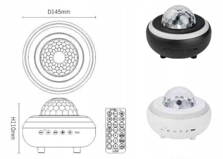 Світлодіодний проектор нічного неба "Галактика": Ocean Wave, Bluetooth-колонка, 18 режимів та пульт ДК Київ - фото 15