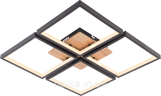 Люстра потолочная светодиодная VALESO DK6587/4 с пультом, LED 82W, диммер, Черный+Дерево Киев