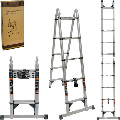 Лестница телескопическая 2.1м+2.1м, складная стремянка, нержавеющая сталь Киев - изображение 5