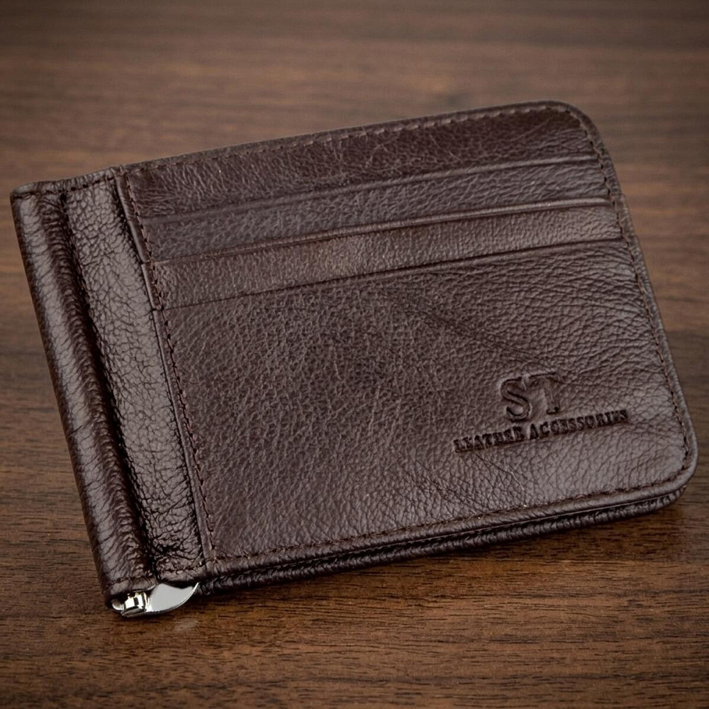 Стильный мужской зажим ST Leather 18941 Коричневый Киев - изображение 8