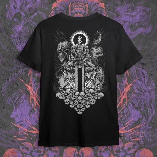 Футболка чоловіча з  принтом Берсерк Гатс и Гриффин BW Розмір 48 Дніпро - фото 1