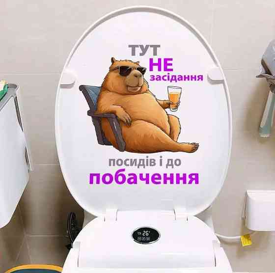 Наклейка на унітаз 16 на 20 см різнобарвний Київ