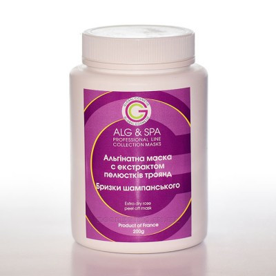 Альгінатна маска для дуже сухої, чутливої шкіри Бризки шампанського Extra Dry Rose Peel off Mask ALG & SPA, 200г Дніпро - фото 1