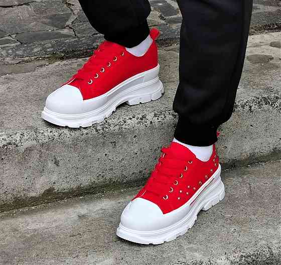 Женские Кроссовки Кеды на Танкетке Красные Слипоны Мокасины на Платформе (размеры: 36,37,38,39) - 33-3 Днепр