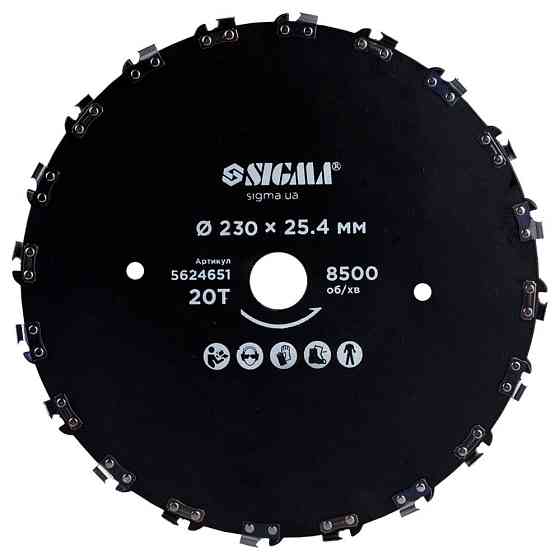 Диск для тримера Ø230×25.4 мм 20Т ланцюговий SIGMA (5624651) Київ