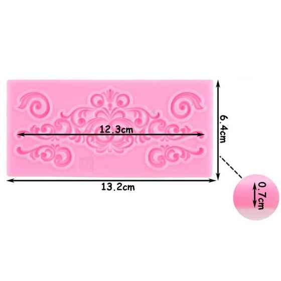 Молд силиконовый Абстракция 132 на 64 мм розовый Киев