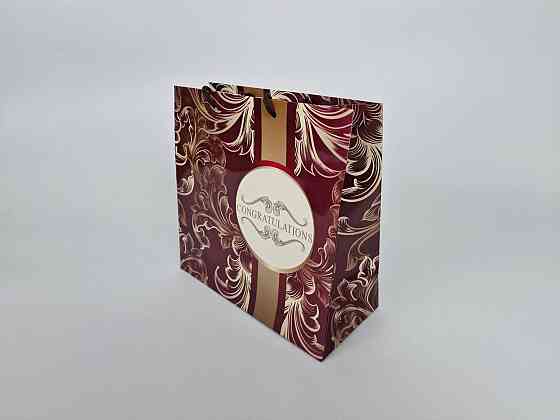 Пакет бумажный подарочный квадратный 23*24*10(артKV-280) (12 шт) Харьков