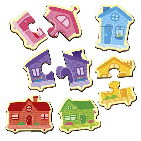 Дитячі магнітні пазли "Кольорові будинки" VT1733-03, 6 картинок Вінниця