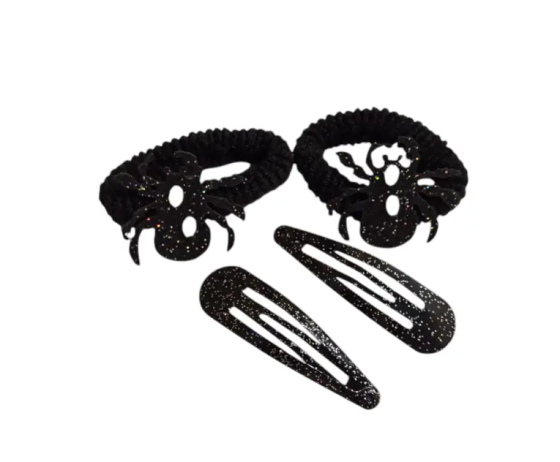 Заколки на Хэллоуин с резинками Пауки one size черный Киев