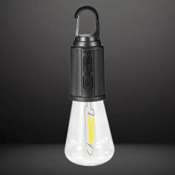 Акумуляторна лампочка з карабіном і зарядкою від USB BL T01 Київ
