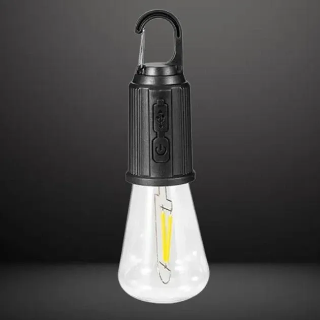 Акумуляторна лампочка з карабіном і зарядкою від USB BL T01 Одеса - фото 1