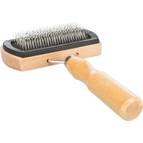 Щітка-пуходерка Trixie для собак, з дерев'яною ручкою та захисними кульками 10 см / 18 см Вінниця - фото 3