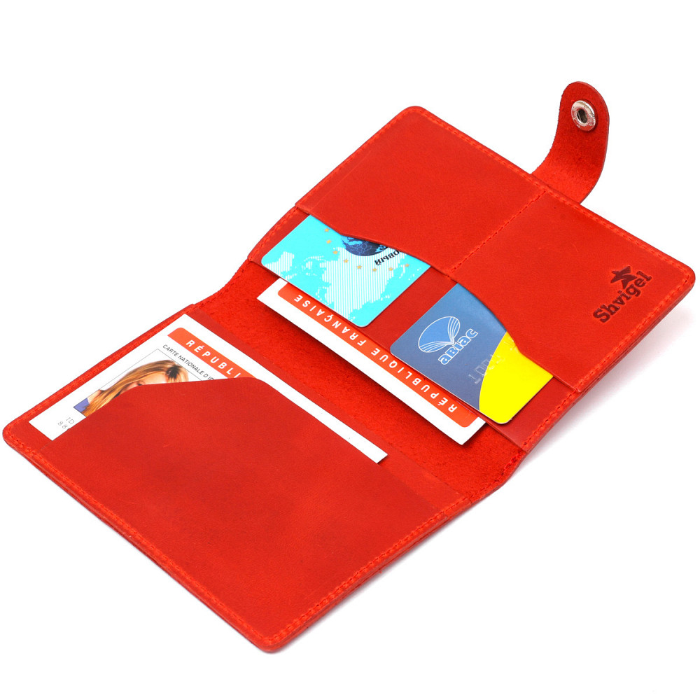 Стильний матовий шкіряний тревел-кейс Shvigel 16519 Червоний Київ - фото 7