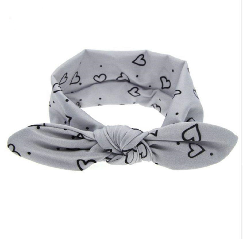 Детская повязка с ушками с сердечками one size серо-черный Киев - изображение 3