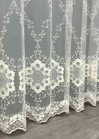 Тюль фатин с вышивкой и люрексом Цвет молочный 1850т Киев