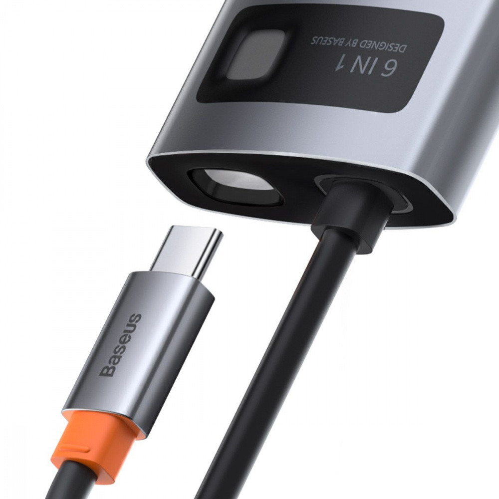 USB-Хаб Baseus Metal Gleam Series 6-in-1 Type-C серый Львов - изображение 8