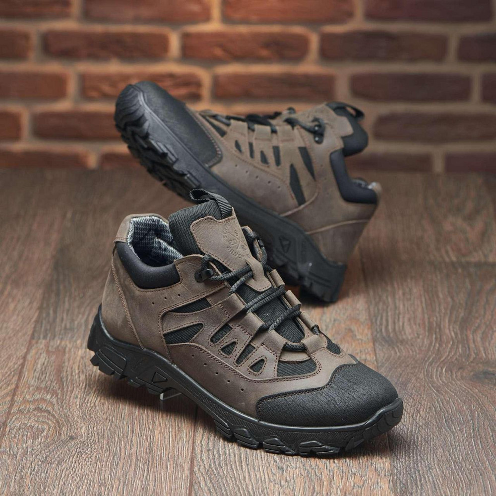 Зимові тактичні кросівки шкіра, на теплому гортексу , колір коричневий 46 (30,5) Харків - фото 9