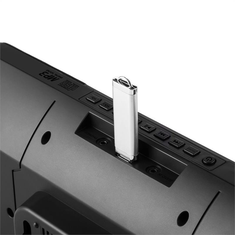 V-13 стереосистема CD MP3 USB радио будильник черный настенный проигрыватель компакт-дисков | Черный Ровно - изображение 5