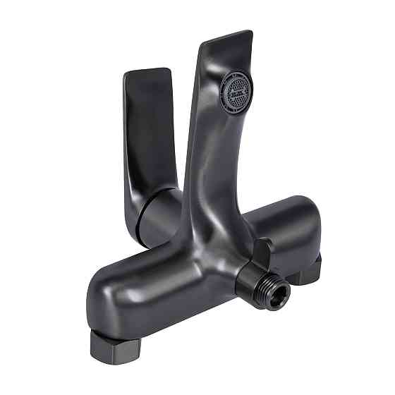 Смеситель для ванны Qtap Vlasta New (c душевым гарнитуром) QTVLA259GMB45643 Gunmetal Black PVD Киев