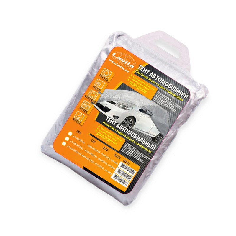 Тент-накидка хэтчбек xl 406х165х119 полиэстр, карман зеркал, замок Мукачево - изображение 1