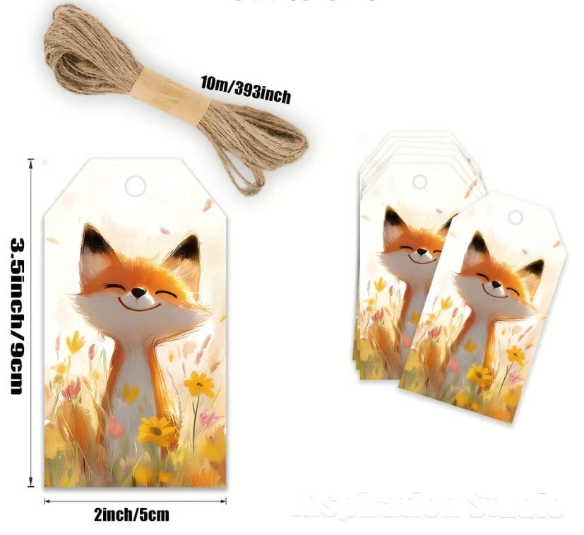 Подарункові бірки «Лисичка» 10 шт, 9×5 см + джутовий шнур 5 м Київ - фото 2