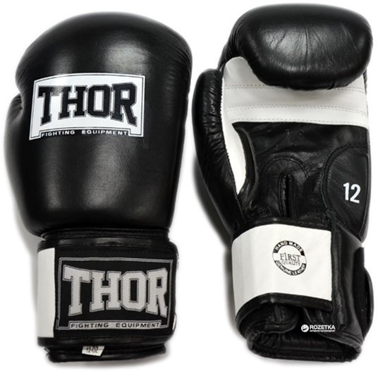 Боксерские перчатки Thor Sparring Leather 10 oz Black-White Киев - изображение 1