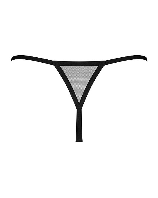 Трусики-стрінги Obsessive Novenes crotchless thong, M/L, сітка, стрепи, прикраса зі стразами, відкри Sex Aura Київ - фото 4