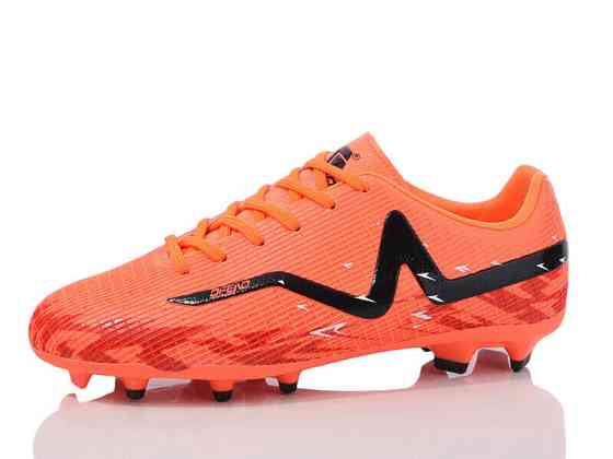 Бутси (копи) для футболу дитячі Restime DIWB25658-2 orange-black р. 36-40 Вишневе