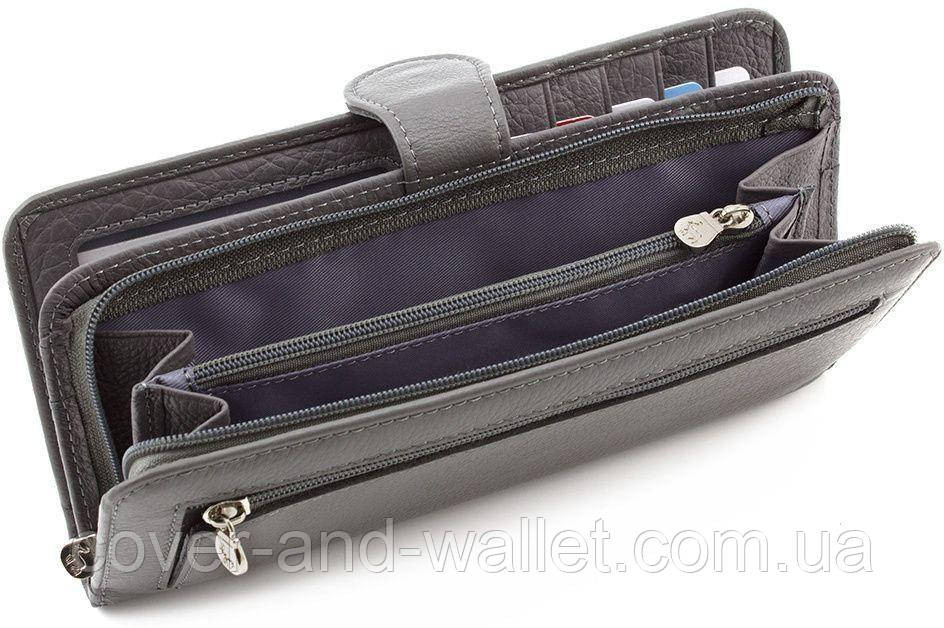 Стильний шкіряний жіночий гаманець сірого кольору Marco Coverna MC031-950 Київ - фото 3