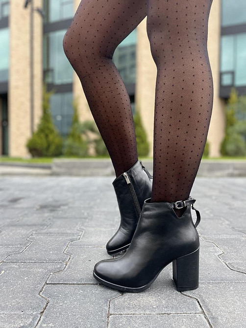 Stepter Черевики жіночі STEPTER чорні натуральна шкіра каблук 8 см 36/40 (6407) Коломия - фото 9