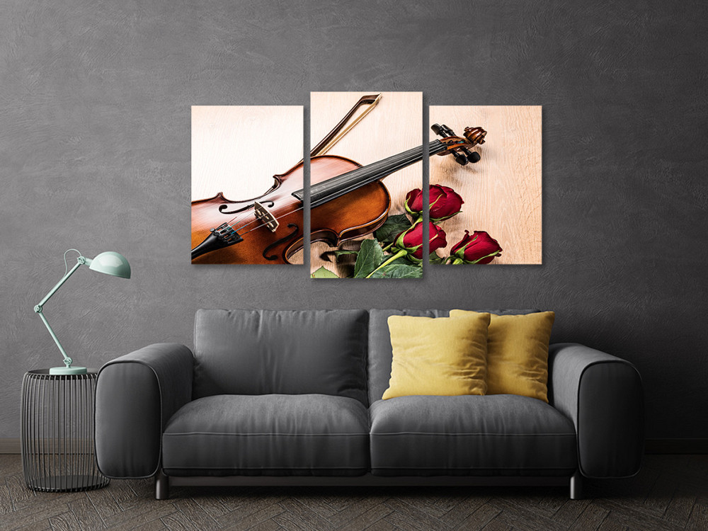 Модульна картина у вітальню/ спальню Скрипка з розами  Art-534_3 Київ - фото 3