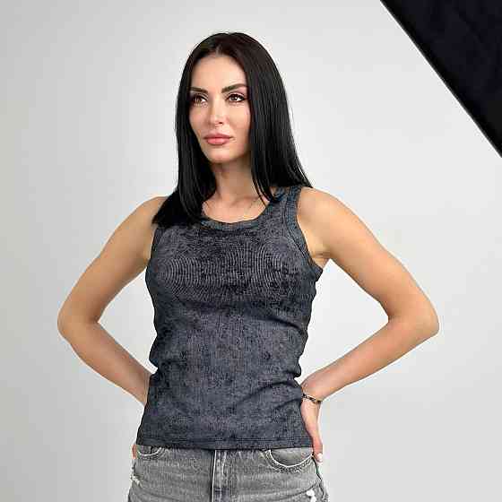 Трикотажная женская майка тай-дай Design 42-44, Черный Киев
